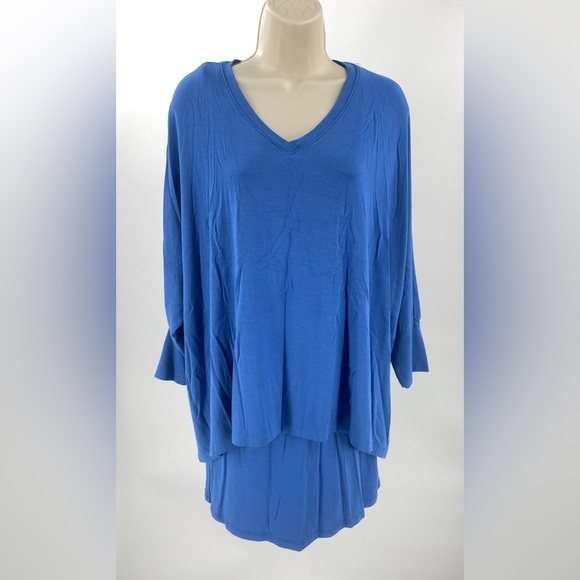 Soft Surroundings Lena layered tunic, blue size‎ Medium, dolman sleeves - Picture 1 of 10